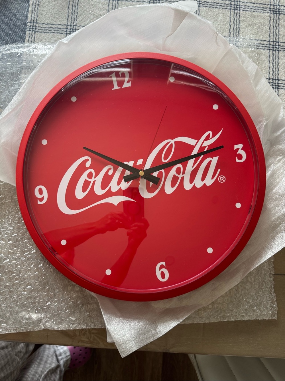 Coca Cola Red Logo Wall Clock with White Accents